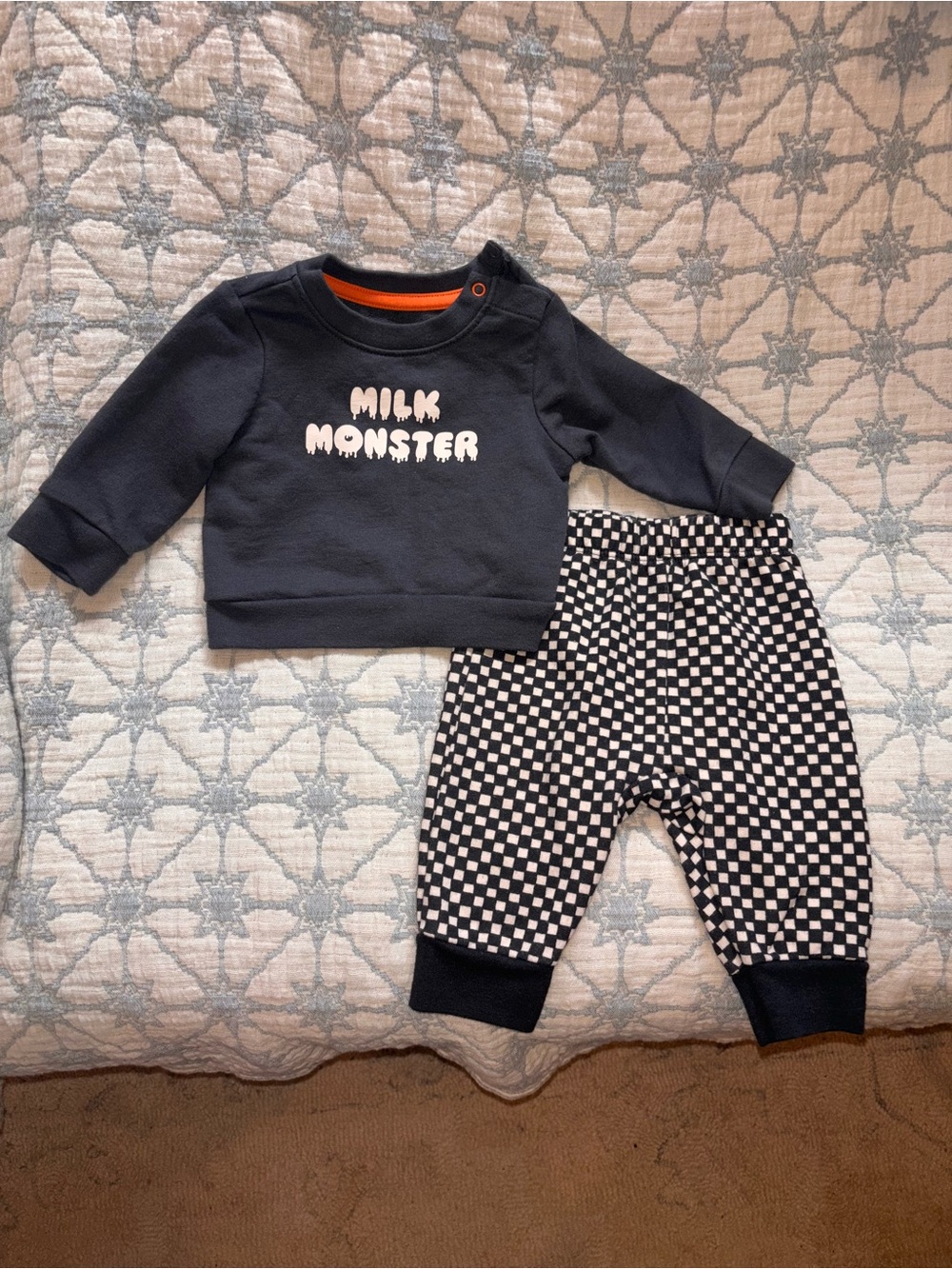 Cat and Jack baby milk monster matching set